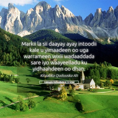 Picture 05 - Falimaha Rasuullada 4:23 SOM - Markii la sii daayay ayay intoodii kale u - Bible Verse Picture