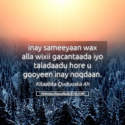 Picture 05 - Falimaha Rasuullada 4:28 SOM - inay sameeyaan wax alla wixii gacantaada iyo - Bible Verse Picture