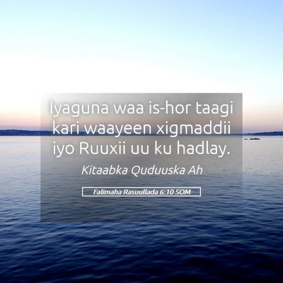 Picture 05 - Falimaha Rasuullada 6:10 SOM - Iyaguna waa is-hor taagi kari waayeen xigmaddii - Bible Verse Picture