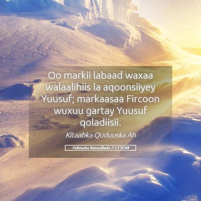 Picture 05 - Falimaha Rasuullada 7:13 SOM - Oo markii labaad waxaa walaalihiis la aqoonsiiyey - Bible Verse Picture