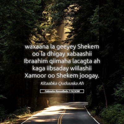 Picture 05 - Falimaha Rasuullada 7:16 SOM - waxaana la geeyey Shekem oo la dhigay xabaashii - Bible Verse Picture