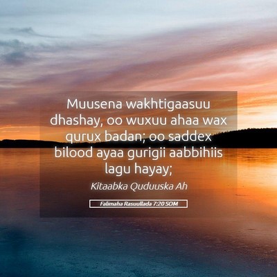 Picture 05 - Falimaha Rasuullada 7:20 SOM - Muusena wakhtigaasuu dhashay, oo wuxuu ahaa wax - Bible Verse Picture