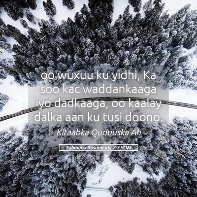 Picture 05 - Falimaha Rasuullada 7:3 SOM - oo wuxuu ku yidhi, Ka soo kac waddankaaga iyo - Bible Verse Picture