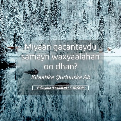 Picture 05 - Falimaha Rasuullada 7:50 SOM - Miyaan gacantaydu samayn waxyaalahan oo - Bible Verse Picture