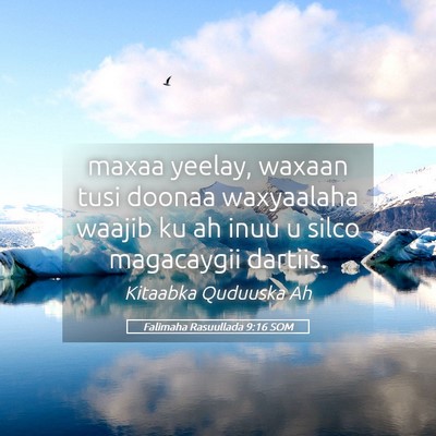 Picture 05 - Falimaha Rasuullada 9:16 SOM - maxaa yeelay, waxaan tusi doonaa waxyaalaha - Bible Verse Picture