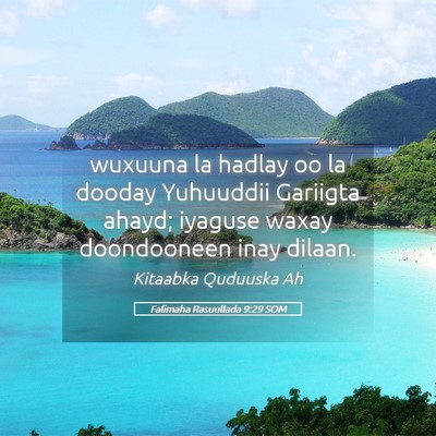 Picture 05 - Falimaha Rasuullada 9:29 SOM - wuxuuna la hadlay oo la dooday Yuhuuddii Gariigta - Bible Verse Picture