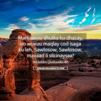 Picture 05 - Falimaha Rasuullada 9:4 SOM - Markaasuu dhulka ku dhacay, oo wuxuu maqlay cod - Bible Verse Picture