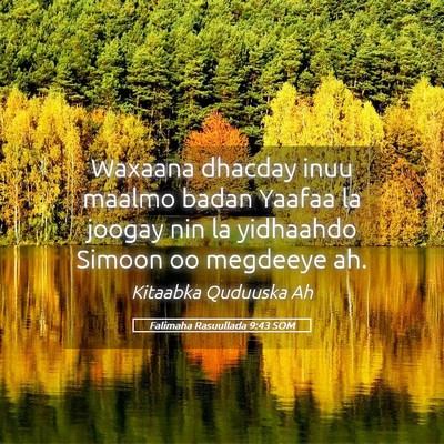 Picture 05 - Falimaha Rasuullada 9:43 SOM - Waxaana dhacday inuu maalmo badan Yaafaa la - Bible Verse Picture