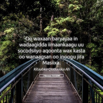 Picture 05 - Filemon 1:6 SOM - Oo waxaan baryayaa in wadaagidda iimaankaagu uu - Bible Verse Picture