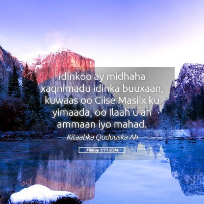 Picture 05 - Filiboy 1:11 SOM - idinkoo ay midhaha xaqnimadu idinka buuxaan, - Bible Verse Picture