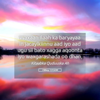 Picture 05 - Filiboy 1:9 SOM - Waxaan Ilaah ka baryayaa in jacaylkiinnu aad iyo - Bible Verse Picture
