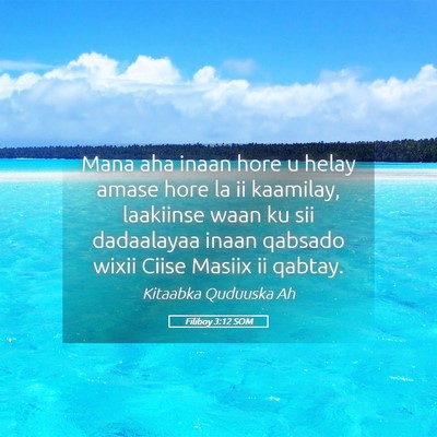 Picture 05 - Filiboy 3:12 SOM - Mana aha inaan hore u helay amase hore la ii - Bible Verse Picture