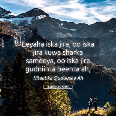 Picture 05 - Filiboy 3:2 SOM - Eeyaha iska jira, oo iska jira kuwa sharka - Bible Verse Picture
