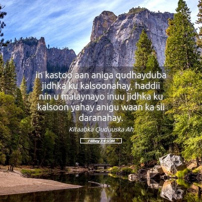 Picture 05 - Filiboy 3:4 SOM - in kastoo aan aniga qudhayduba jidhka ku - Bible Verse Picture