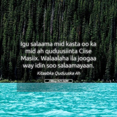 Picture 05 - Filiboy 4:21 SOM - Igu salaama mid kasta oo ka mid ah quduusiinta - Bible Verse Picture