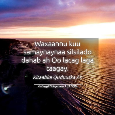 Picture 05 - Gabaygii Sulaymaan 1:11 SOM - Waxaannu kuu samaynaynaa silsilado dahab ah Oo - Bible Verse Picture