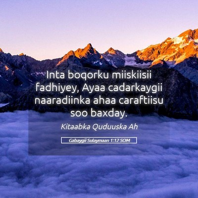 Picture 05 - Gabaygii Sulaymaan 1:12 SOM - Inta boqorku miiskiisii fadhiyey, Ayaa - Bible Verse Picture