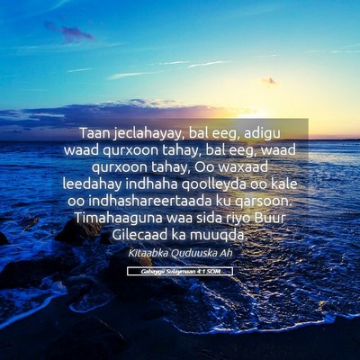 Picture 05 - Gabaygii Sulaymaan 4:1 SOM - Taan jeclahayay, bal eeg, adigu waad qurxoon - Bible Verse Picture