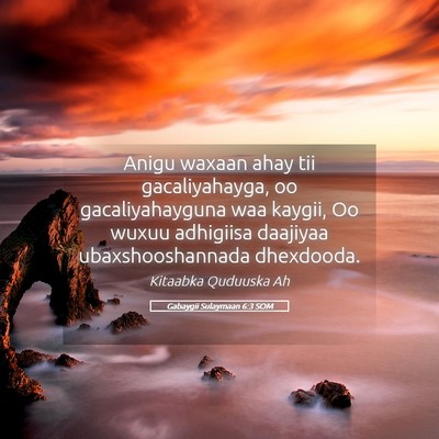 Picture 05 - Gabaygii Sulaymaan 6:3 SOM - Anigu waxaan ahay tii gacaliyahayga, oo - Bible Verse Picture