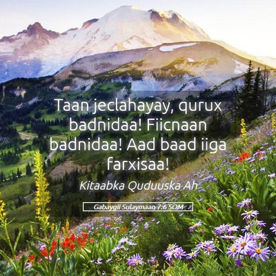 Picture 05 - Gabaygii Sulaymaan 7:6 SOM - Taan jeclahayay, qurux badnidaa! Fiicnaan - Bible Verse Picture