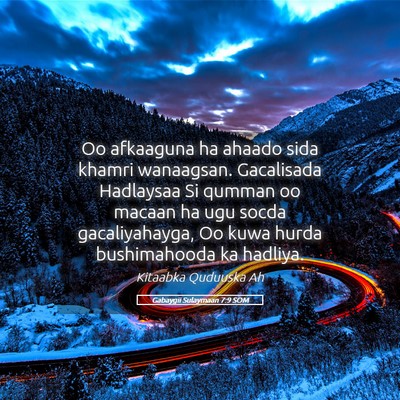 Picture 05 - Gabaygii Sulaymaan 7:9 SOM - Oo afkaaguna ha ahaado sida khamri wanaagsan. - Bible Verse Picture