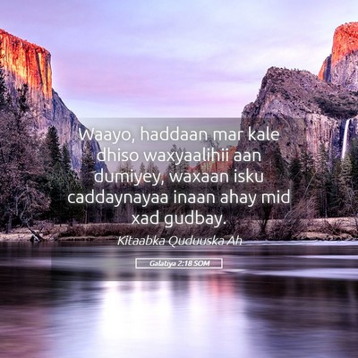 Picture 05 - Galatiya 2:18 SOM - Waayo, haddaan mar kale dhiso waxyaalihii aan - Bible Verse Picture