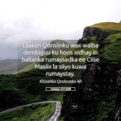 Picture 05 - Galatiya 3:22 SOM - Laakiin Qorniinku wax walba dembiguu ku hoos - Bible Verse Picture