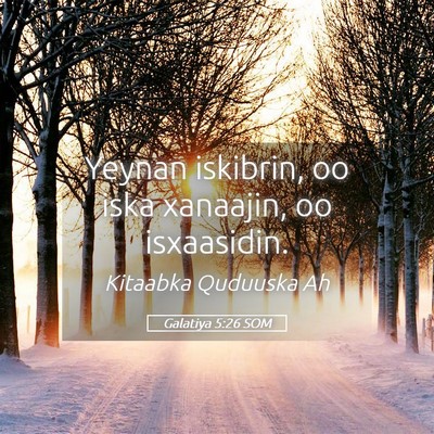 Picture 05 - Galatiya 5:26 SOM - Yeynan iskibrin, oo iska xanaajin, oo - Bible Verse Picture