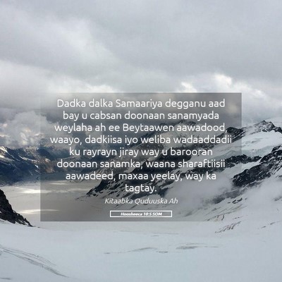 Picture 05 - Hoosheeca 10:5 SOM - Dadka dalka Samaariya degganu aad bay u cabsan - Bible Verse Picture