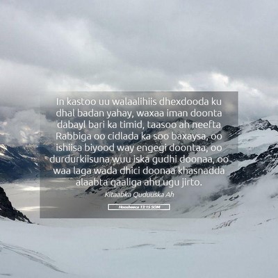 Picture 05 - Hoosheeca 13:15 SOM - In kastoo uu walaalihiis dhexdooda ku dhal badan - Bible Verse Picture