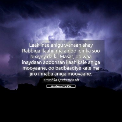 Picture 05 - Hoosheeca 13:4 SOM - Laakiinse anigu waxaan ahay Rabbiga Ilaahiinna ah - Bible Verse Picture