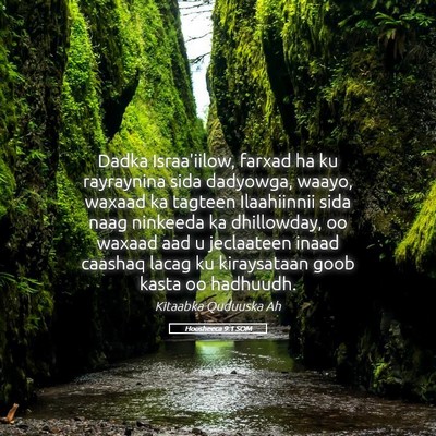 Picture 05 - Hoosheeca 9:1 SOM - Dadka Israa'iilow, farxad ha ku rayraynina sida - Bible Verse Picture