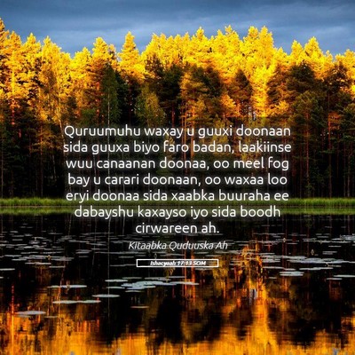 Picture 05 - Ishacyaah 17:13 SOM - Quruumuhu waxay u guuxi doonaan sida guuxa biyo - Bible Verse Picture