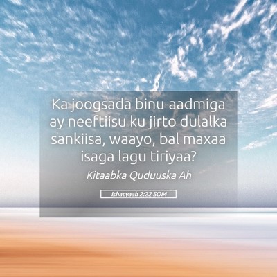 Picture 05 - Ishacyaah 2:22 SOM - Ka joogsada binu-aadmiga ay neeftiisu ku jirto - Bible Verse Picture