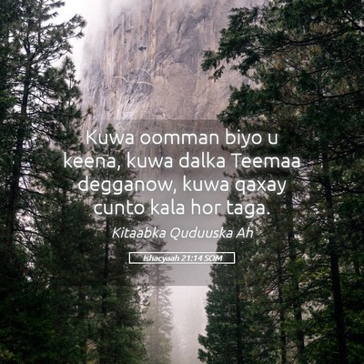 Picture 05 - Ishacyaah 21:14 SOM - Kuwa oomman biyo u keena, kuwa dalka Teemaa - Bible Verse Picture