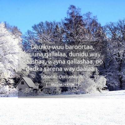 Picture 05 - Ishacyaah 24:4 SOM - Dhulku wuu baroortaa, wuuna qallalaa, dunidu way - Bible Verse Picture