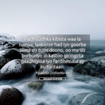Picture 05 - Ishacyaah 28:28 SOM - Hadhuudhka kibista waa la tumaa, laakiinse had - Bible Verse Picture