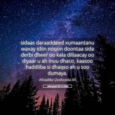 Picture 05 - Ishacyaah 30:13 SOM - sidaas daraaddeed xumaantanu waxay idiin noqon - Bible Verse Picture
