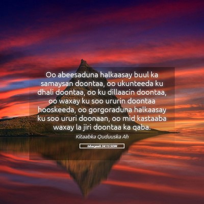 Picture 05 - Ishacyaah 34:15 SOM - Oo abeesaduna halkaasay buul ka samaysan doontaa, - Bible Verse Picture