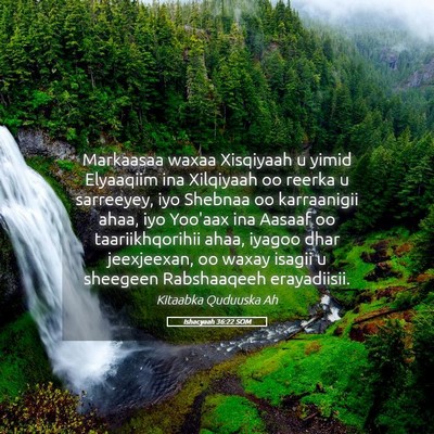 Picture 05 - Ishacyaah 36:22 SOM - Markaasaa waxaa Xisqiyaah u yimid Elyaaqiim ina - Bible Verse Picture