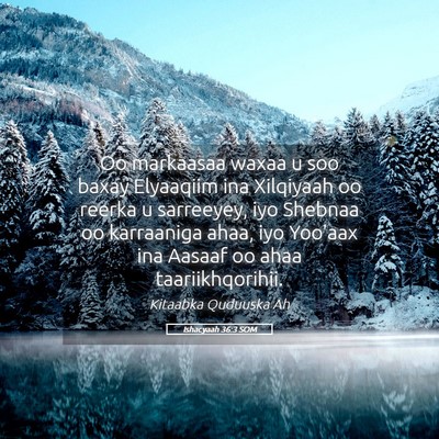 Picture 05 - Ishacyaah 36:3 SOM - Oo markaasaa waxaa u soo baxay Elyaaqiim ina - Bible Verse Picture