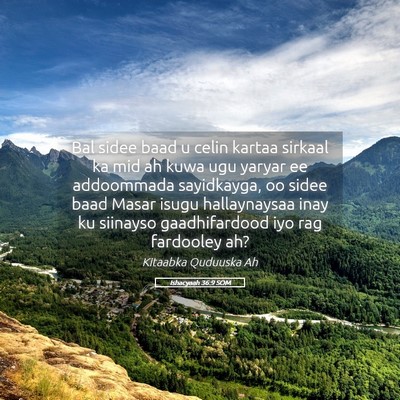 Picture 05 - Ishacyaah 36:9 SOM - Bal sidee baad u celin kartaa sirkaal ka mid ah - Bible Verse Picture