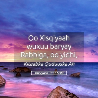 Picture 05 - Ishacyaah 37:15 SOM - Oo Xisqiyaah wuxuu baryay Rabbiga, oo - Bible Verse Picture