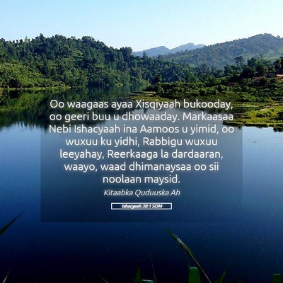 Picture 05 - Ishacyaah 38:1 SOM - Oo waagaas ayaa Xisqiyaah bukooday, oo geeri buu - Bible Verse Picture