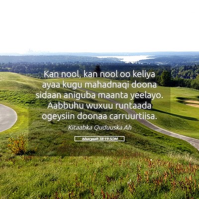 Picture 05 - Ishacyaah 38:19 SOM - Kan nool, kan nool oo keliya ayaa kugu mahadnaqi - Bible Verse Picture