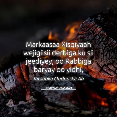 Picture 05 - Ishacyaah 38:2 SOM - Markaasaa Xisqiyaah wejigiisii derbiga ku sii - Bible Verse Picture