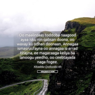 Picture 05 - Ishacyaah 4:1 SOM - Oo maalintaas toddoba naagood ayaa isku nin - Bible Verse Picture