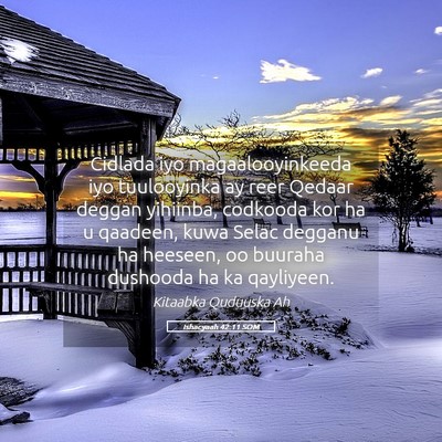 Picture 05 - Ishacyaah 42:11 SOM - Cidlada iyo magaalooyinkeeda iyo tuulooyinka ay - Bible Verse Picture