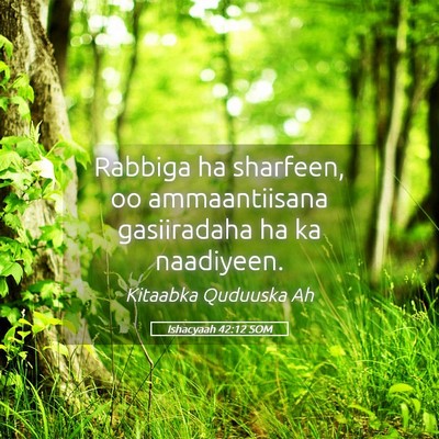 Picture 05 - Ishacyaah 42:12 SOM - Rabbiga ha sharfeen, oo ammaantiisana gasiiradaha - Bible Verse Picture