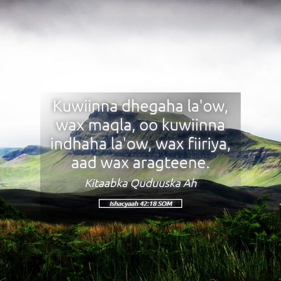 Picture 05 - Ishacyaah 42:18 SOM - Kuwiinna dhegaha la'ow, wax maqla, oo kuwiinna - Bible Verse Picture